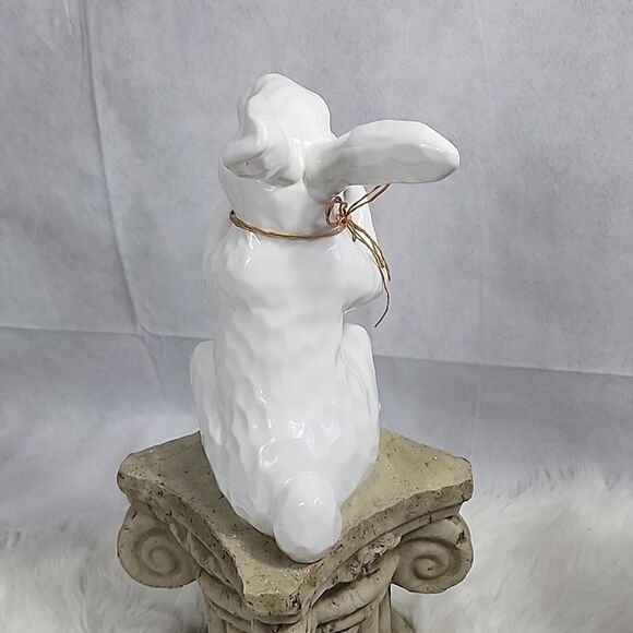 Large White Ceramic Rabbit Decor - Picture 6 of 8